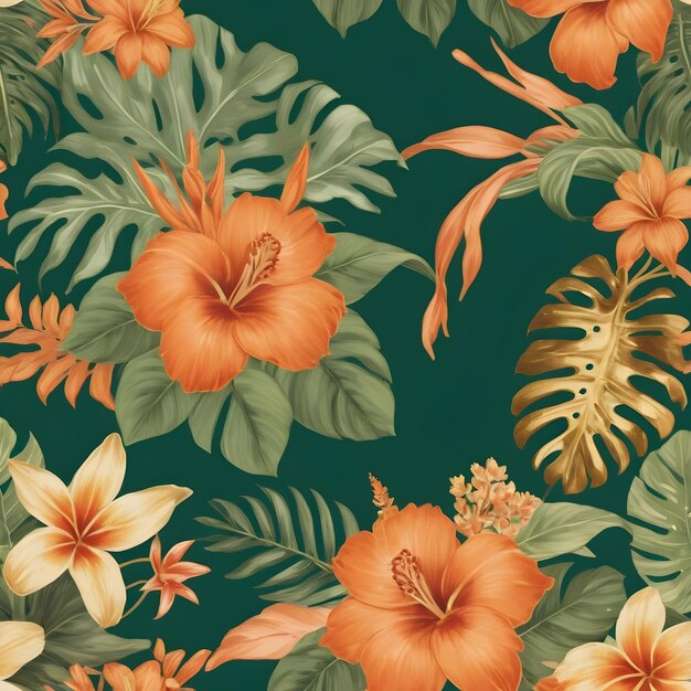 diseño de patrón floral de lirio sin costuras obra de arte