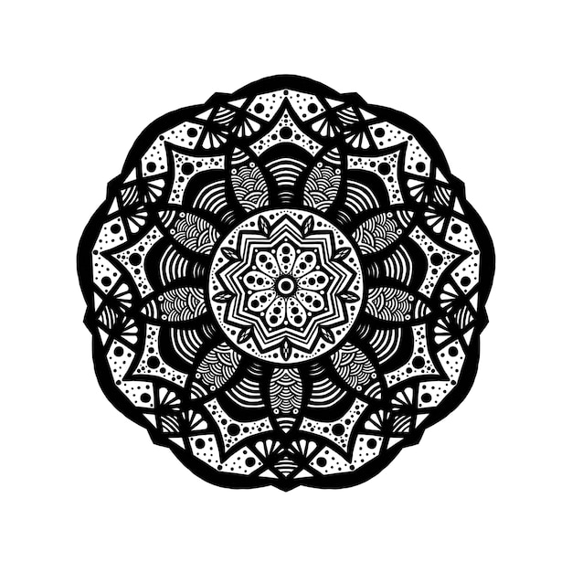 Diseño de patrón de mandala con mandala dibujado a mano Concepto de patrón oriental relajarse y meditación