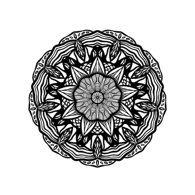 Diseño de patrón de mandala con mandala dibujado a mano Patrón oriental Diseño único con flor de pétalo