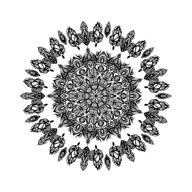 Diseño de patrón de mandala con mandala dibujado a mano Patrón oriental Diseño único con flor de pétalo