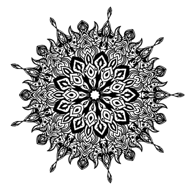 Diseño de patrón de mandala con mandala dibujado a mano Patrón oriental Diseño único con flor de pétalo