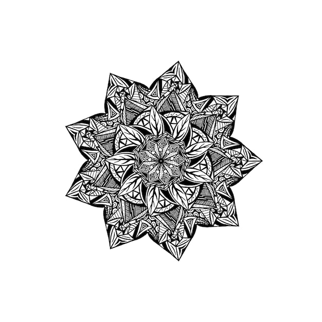 Diseño de patrón de mandala con mandala dibujado a mano Patrón oriental Diseño único con flor de pétalo