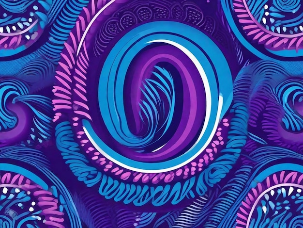 diseño de patrón de tipo vectorial con mezcla de color azul y púrpura onda circular de alta calidad