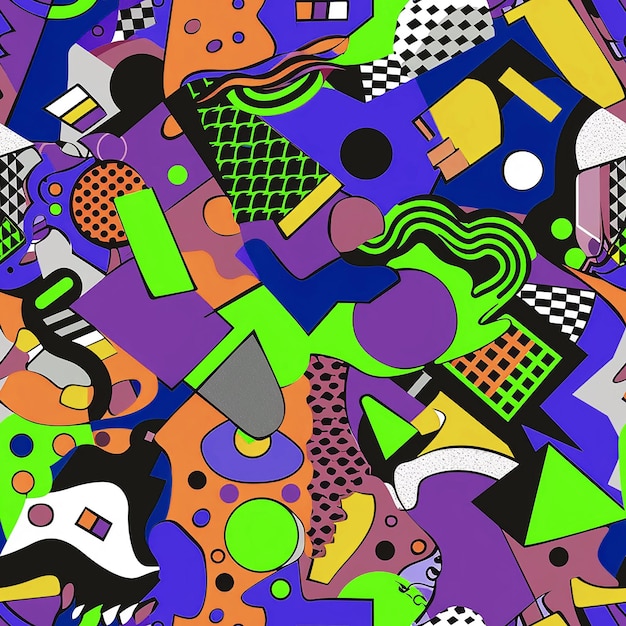 Diseño de patrones de los años 90 para redes sociales Fondo y arte de embalaje Fondo