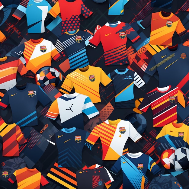 diseño de patrones de camisetas de fútbol