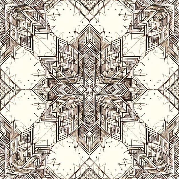 Diseño de patrones florales y mandalas sin costuras de Eternal Blossom