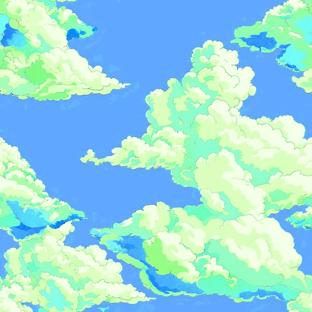 Diseño de patrones en la nube para el fondo de las redes sociales, la industria del embalaje y los medios digitales
