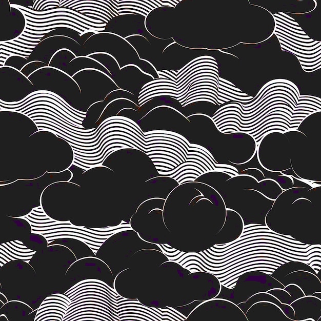Diseño de patrones en la nube para el fondo de las redes sociales, la industria del embalaje y los medios digitales