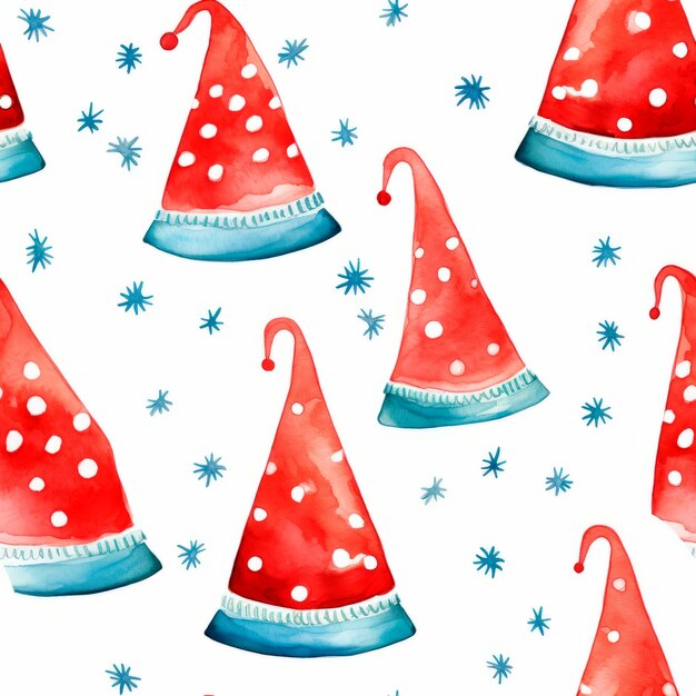 Diseño de patrones de papel de envoltura para sombreros de Papá Noel