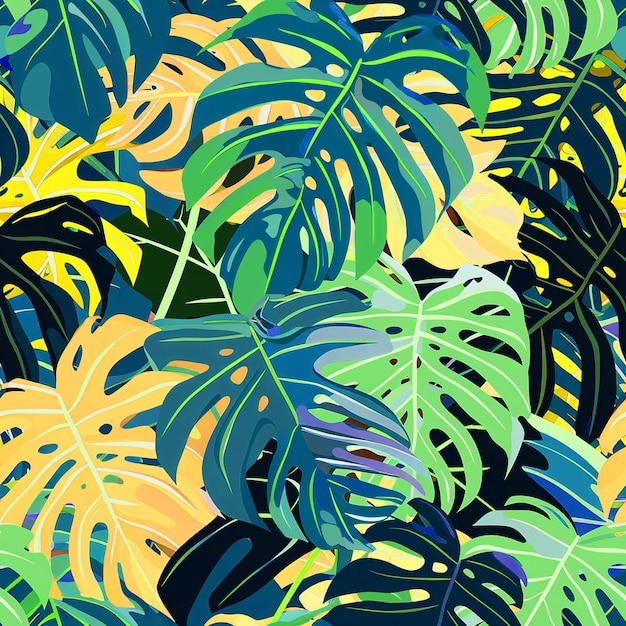 Diseño de patrones de selva para el fondo de las redes sociales, la industria del embalaje y los medios digitales