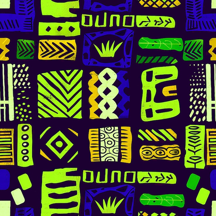 Foto diseño de patrones tradicionales africanos para el fondo de la industria de envases de medios sociales y medios digitales