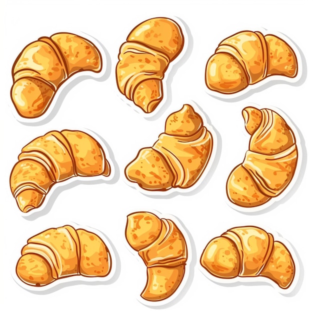 Diseño de la pegatina de croissant