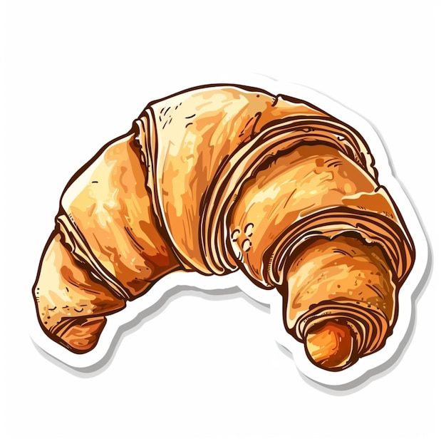 Diseño de la pegatina de croissant