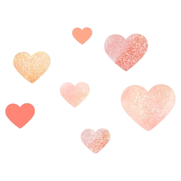 Diseño de pegatinas de celebración de corazones brillantes rosados Png
