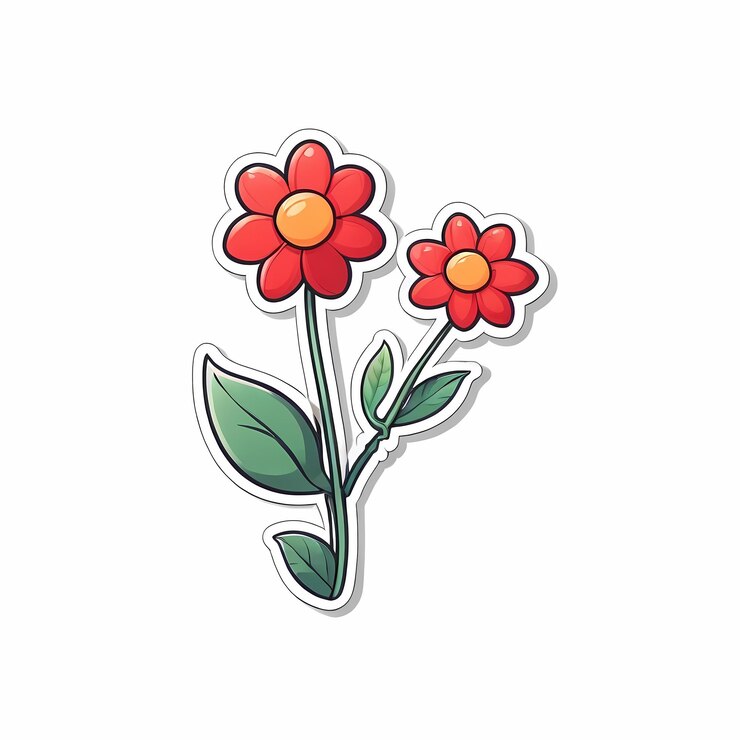 diseño de pegatinas de flores