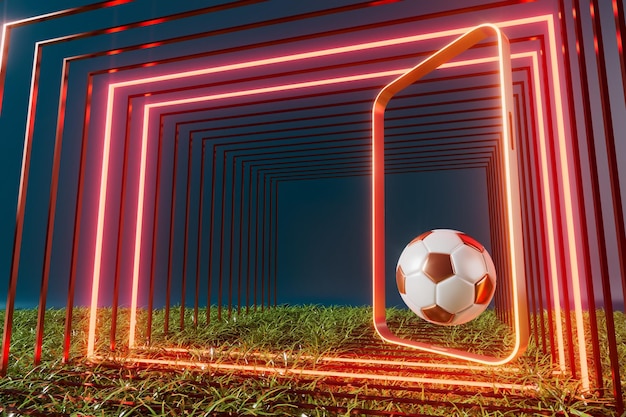 Foto diseño de pelota de deporte de objeto de pelotas de fútbol 3d