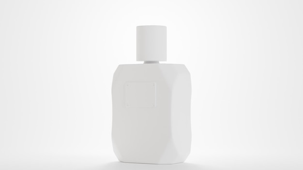 Diseño de perfume de botella de cristal elegante imagen premium renderizado en 3D