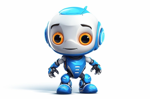 diseño de personaje de un pequeño robot lindo en un fondo aislado