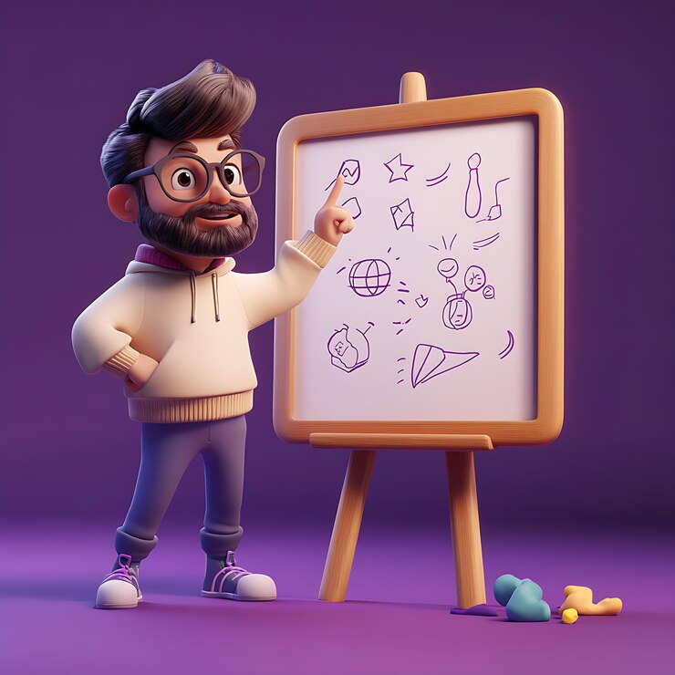 Foto diseño de personajes 3d un maestro de dibujos animados ia generativa