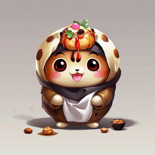 Diseño de personajes 3D de takoyaki