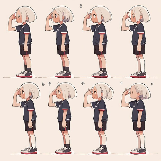 Foto diseño de personajes de anime mujeres deportivas jerseys deportivos temas de bodas altura promedio te arte conceptual