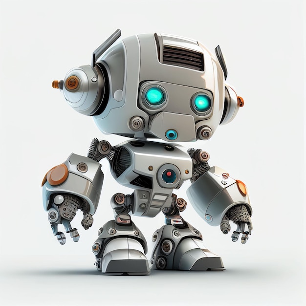 Diseño de personajes de un pequeño robot lindo sobre un fondo aislado Creado con tecnología Generativa AI