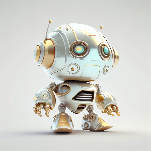 Diseño de personajes de un pequeño robot lindo sobre un fondo aislado Creado con tecnología Generativa AI