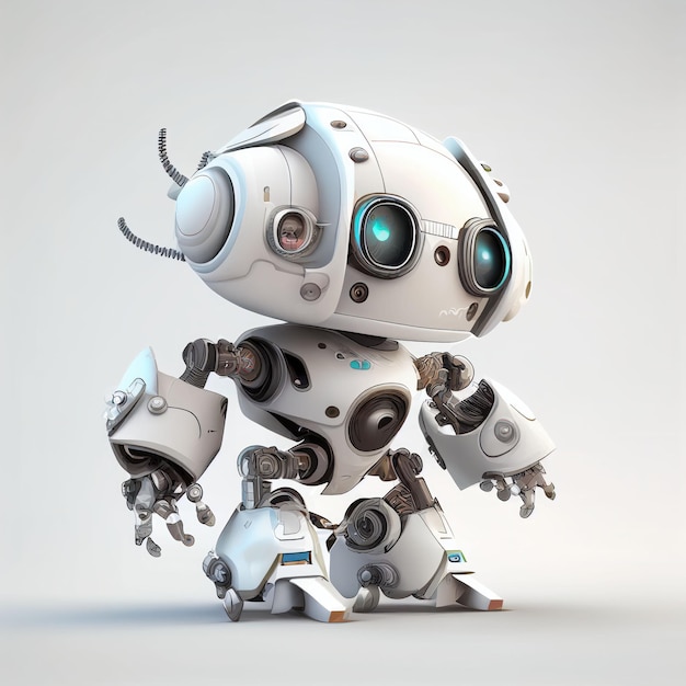 Diseño de personajes de un pequeño robot lindo sobre un fondo aislado Creado con tecnología Generativa AI