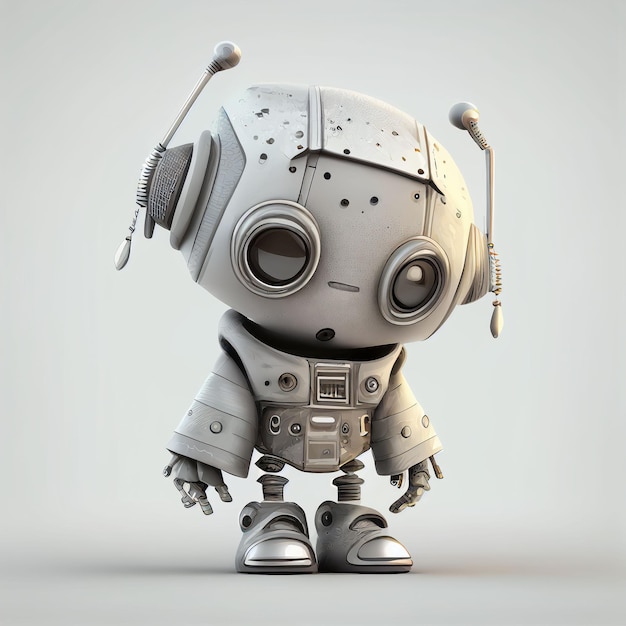 Diseño de personajes de un pequeño robot lindo sobre un fondo aislado Creado con tecnología Generativa AI