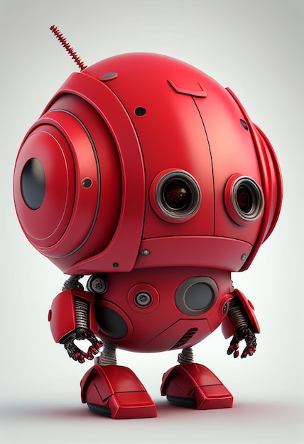 Diseño de personajes de un pequeño robot lindo sobre un fondo aislado Creado con tecnología Generativa AI