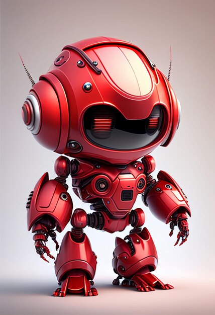 Diseño de personajes de un pequeño robot lindo sobre un fondo aislado Creado con tecnología Generativa AI