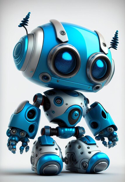 Diseño de personajes de un pequeño robot lindo sobre un fondo aislado Creado con tecnología Generativa AI