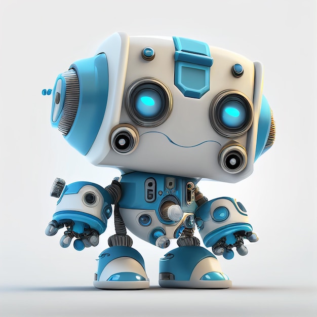 Diseño de personajes de un pequeño robot sobre un fondo aislado Creado con tecnología de IA generativa