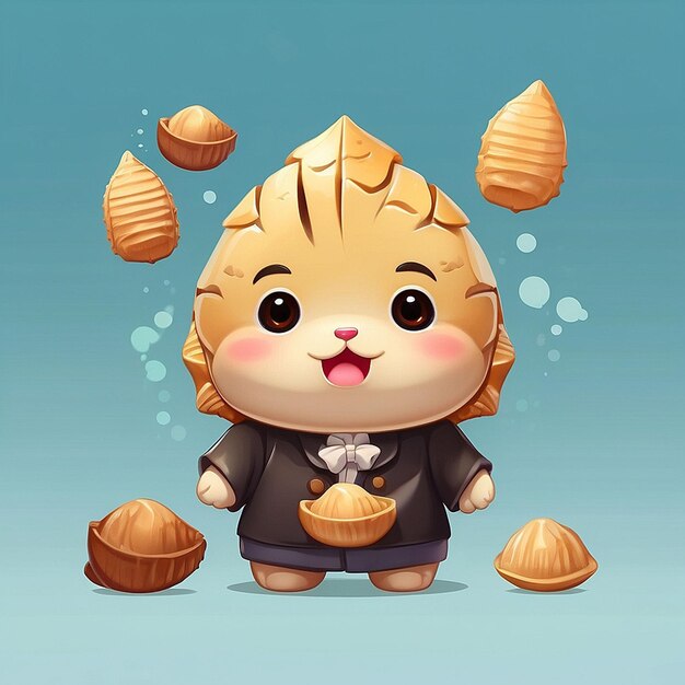 Diseño de personajes taiyaki bonitos en 3D