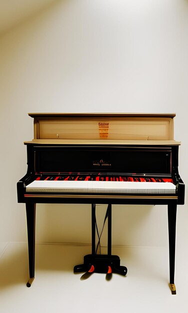 Foto diseño de piano vintage con color marrón