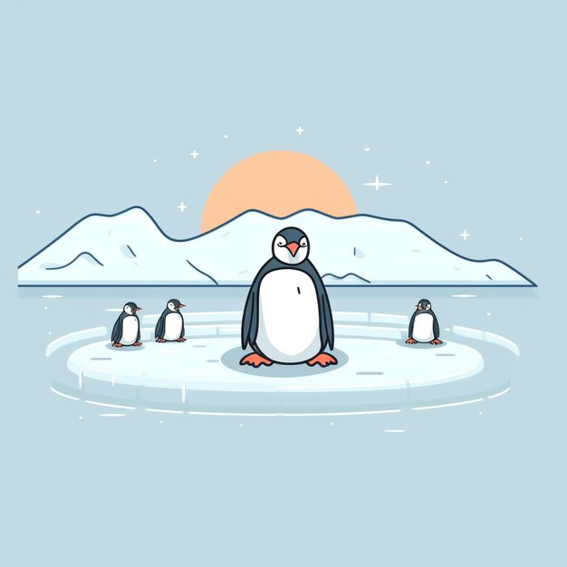 Foto el diseño del pingüino