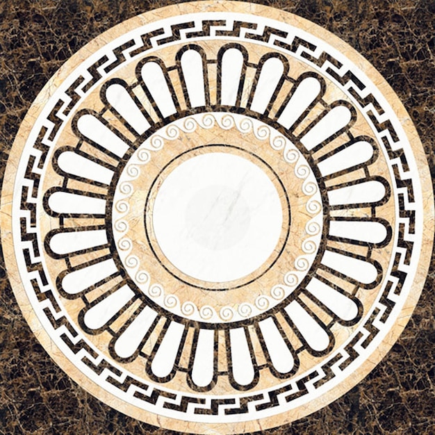 Diseño de pisos circulares de mármol