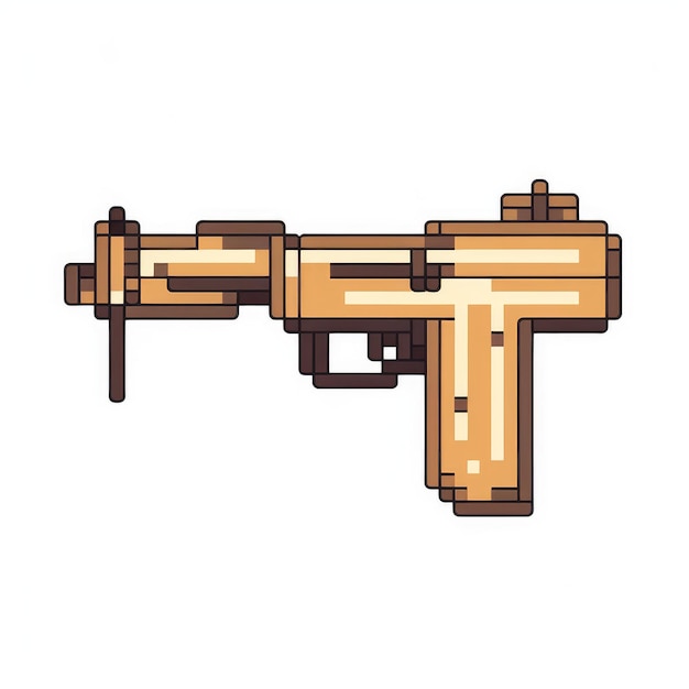 Diseño de píxeles de icono de pistola Uzi