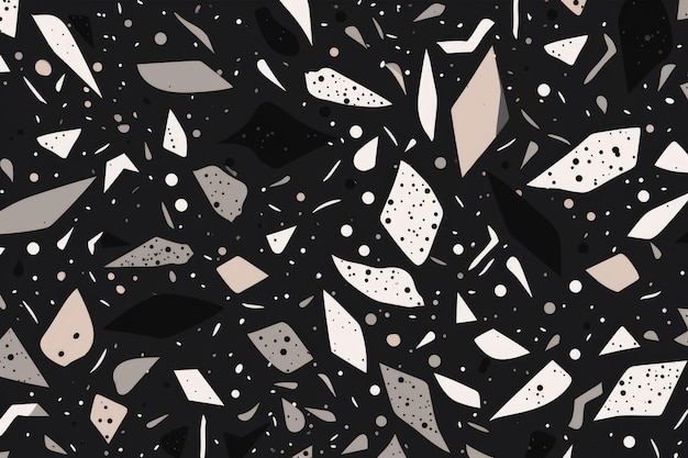 Diseño plano art deco patrón negro generativo AI