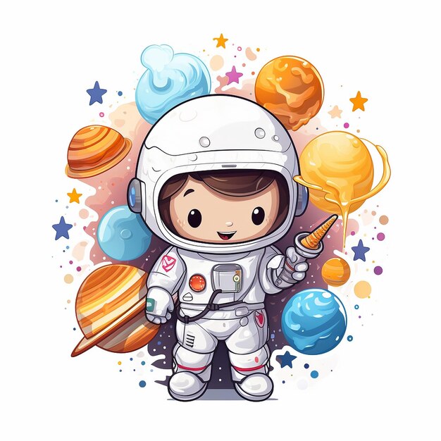 diseño plano de astronauta