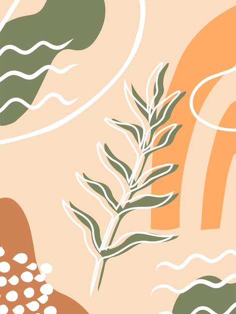 Diseño plano dibujado a mano arte de pared boho