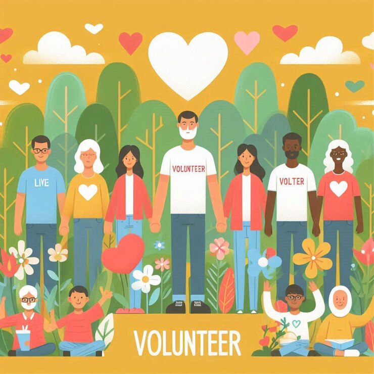 Diseño plano diseño de plantillas voluntarias