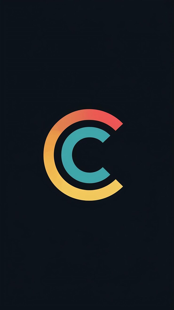 Foto diseño plano del icono de la letra c del logotipo de colores limpios