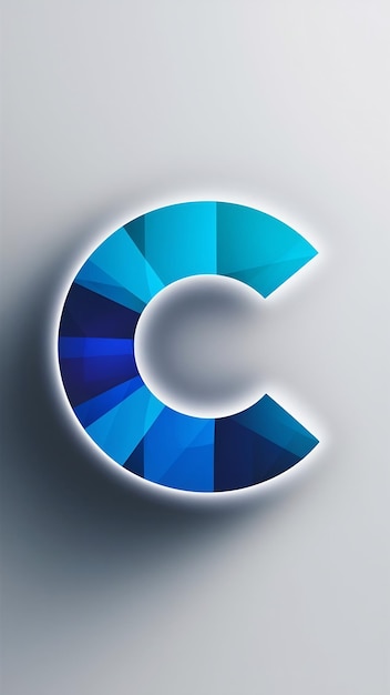 Diseño plano del icono de la letra C del logotipo de colores limpios