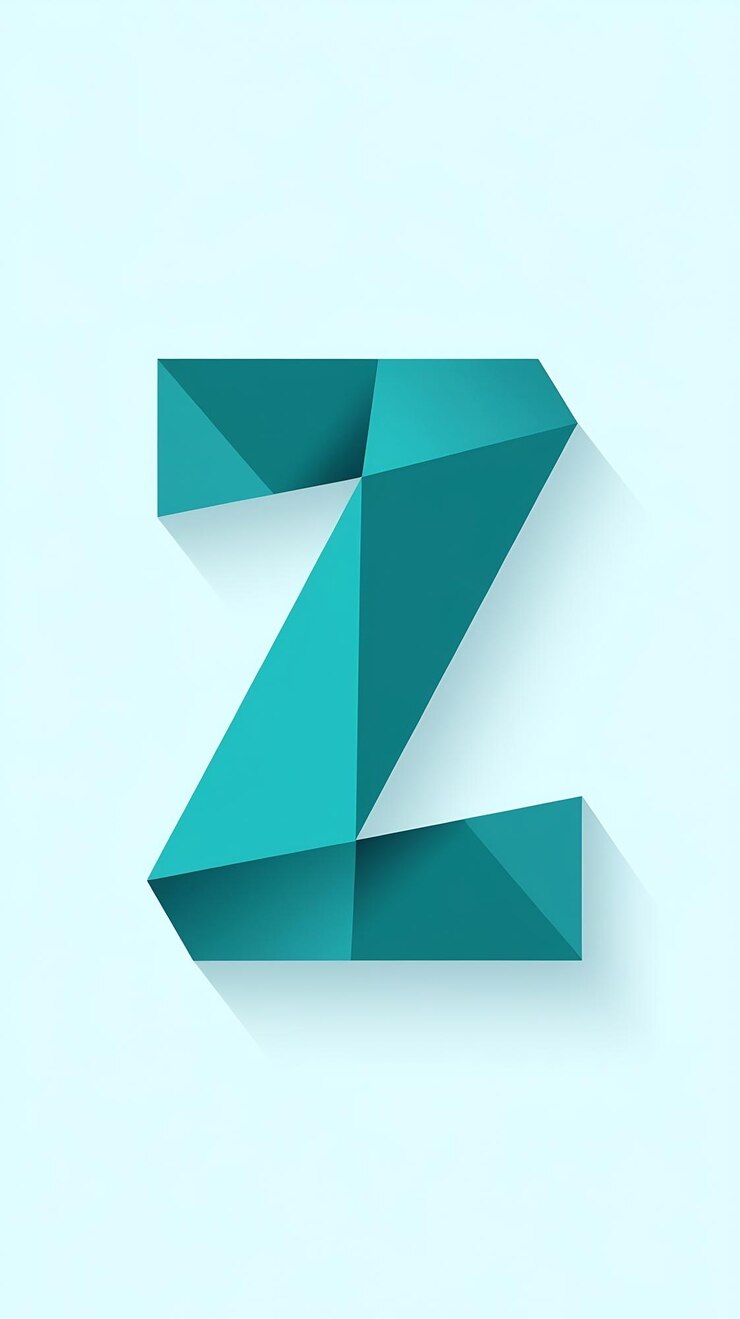 Foto diseño plano del icono de la letra colorida z del logotipo