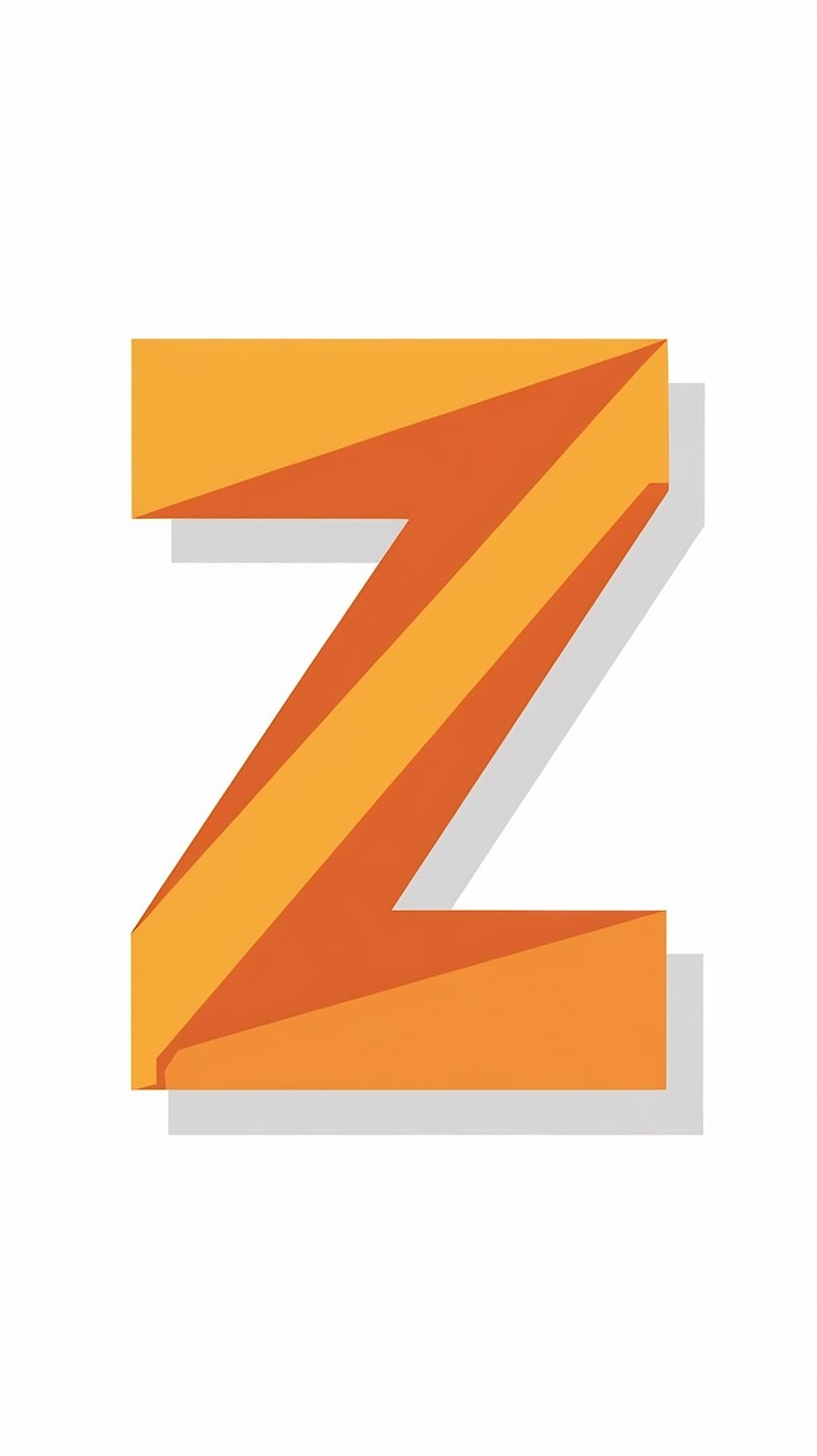 Foto diseño plano del icono de la letra colorida z del logotipo