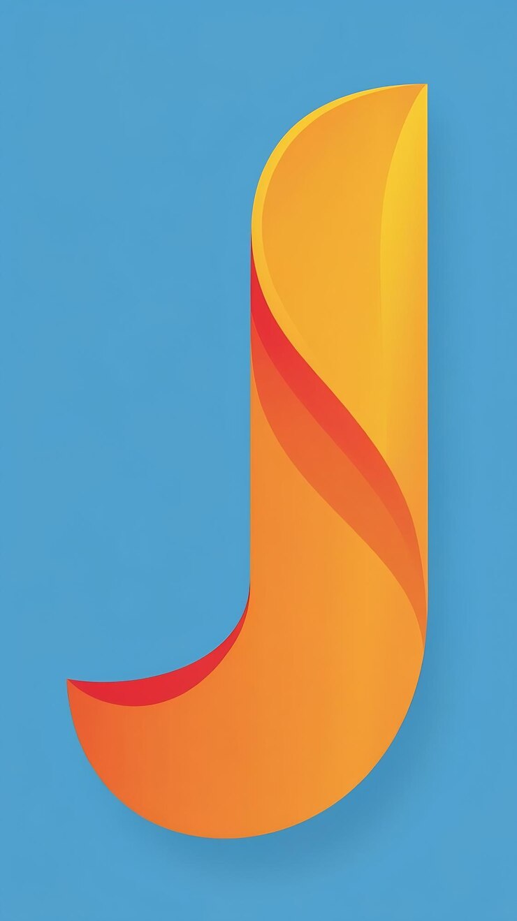 Foto diseño plano del icono de la letra j colorida y limpia del logotipo