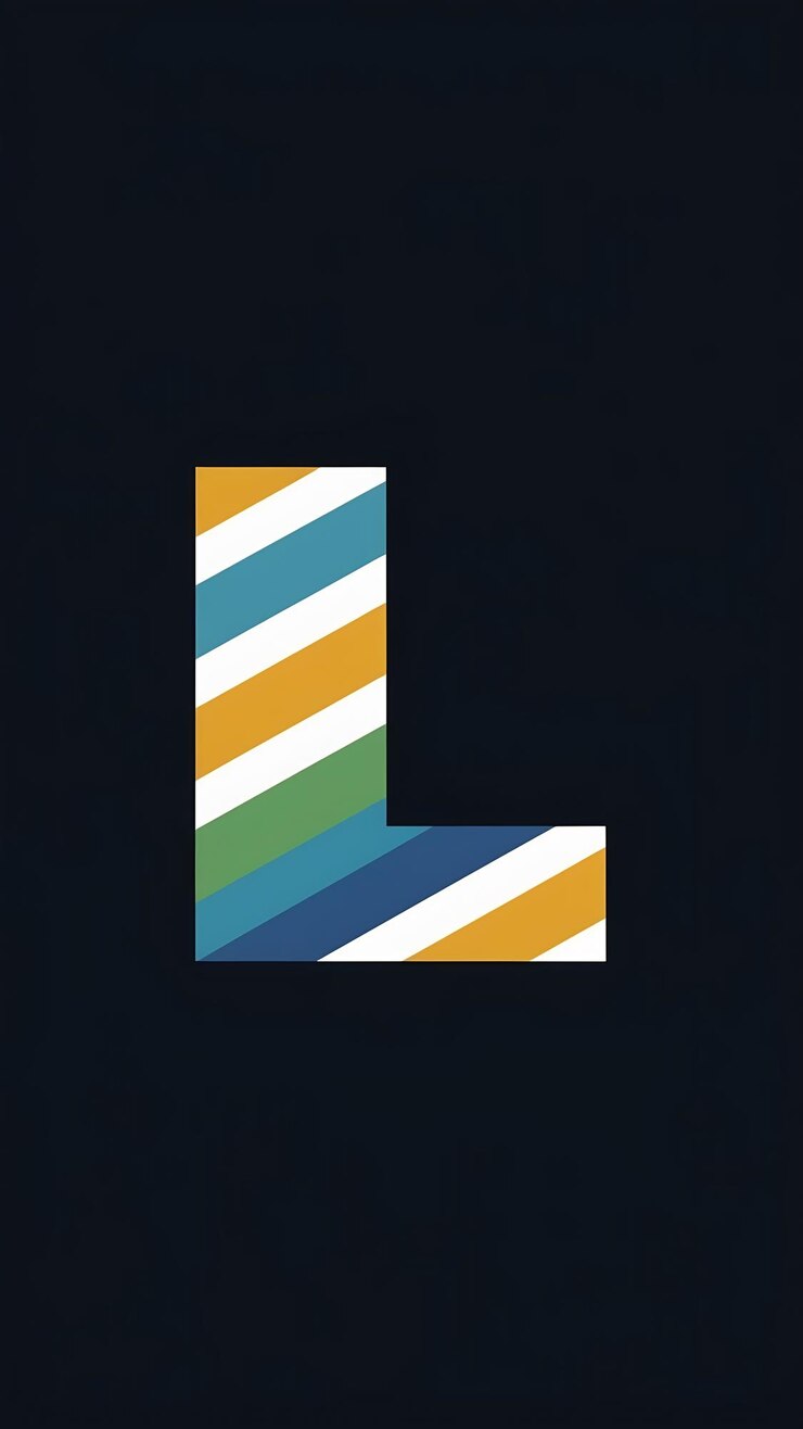 Foto diseño plano del icono de la letra l de colores limpios y el signo del logotipo