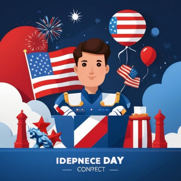 Diseño plano vectorial gratuito Ilustraciones del Día de la Independencia que celebran la libertad