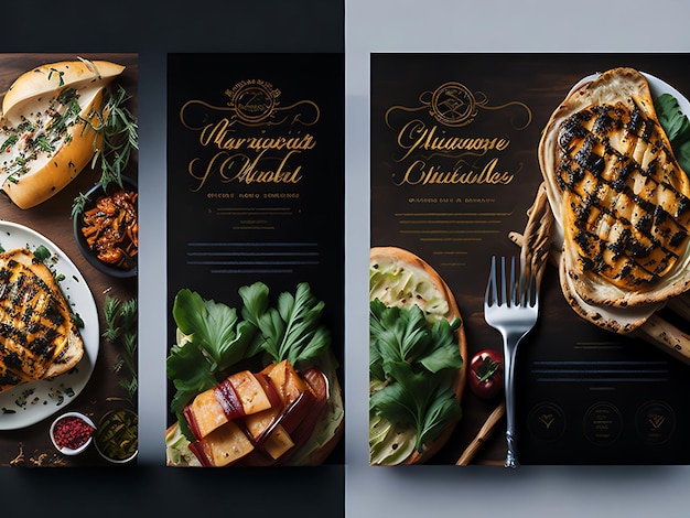 Diseño de plantilla de banner web de marketing en redes sociales de menú de restaurante de comida rápida